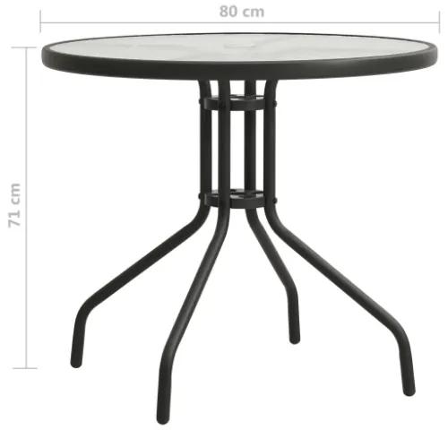 Tavolo da Bistrot Antracite Ø80x71 cm in Acciaio