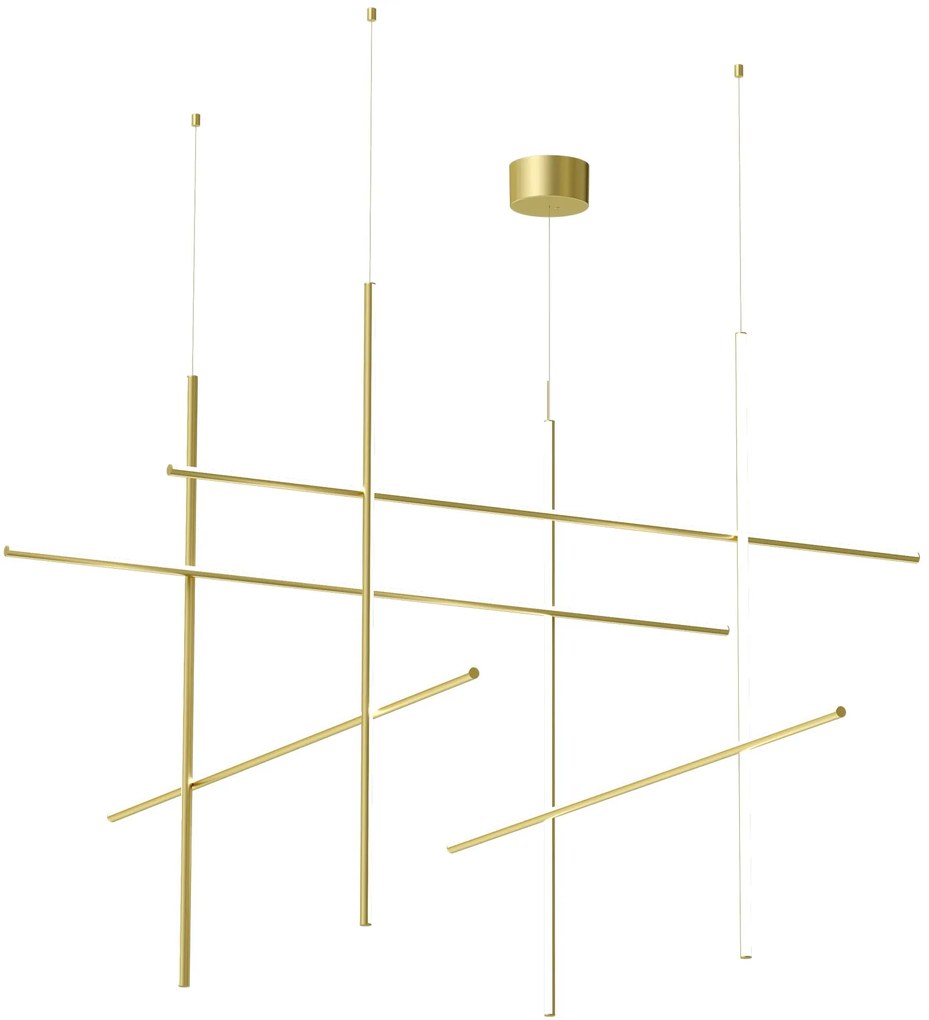 Flos Coordinates Module Suspension Lampada sospesa 176 cm a luce diffusa in alluminio Anodized Champagne