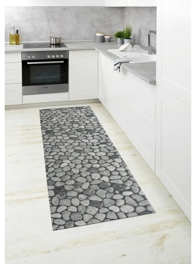 Tappetino da bagno in plastica grigio 65x200 cm Sassi - Wenko