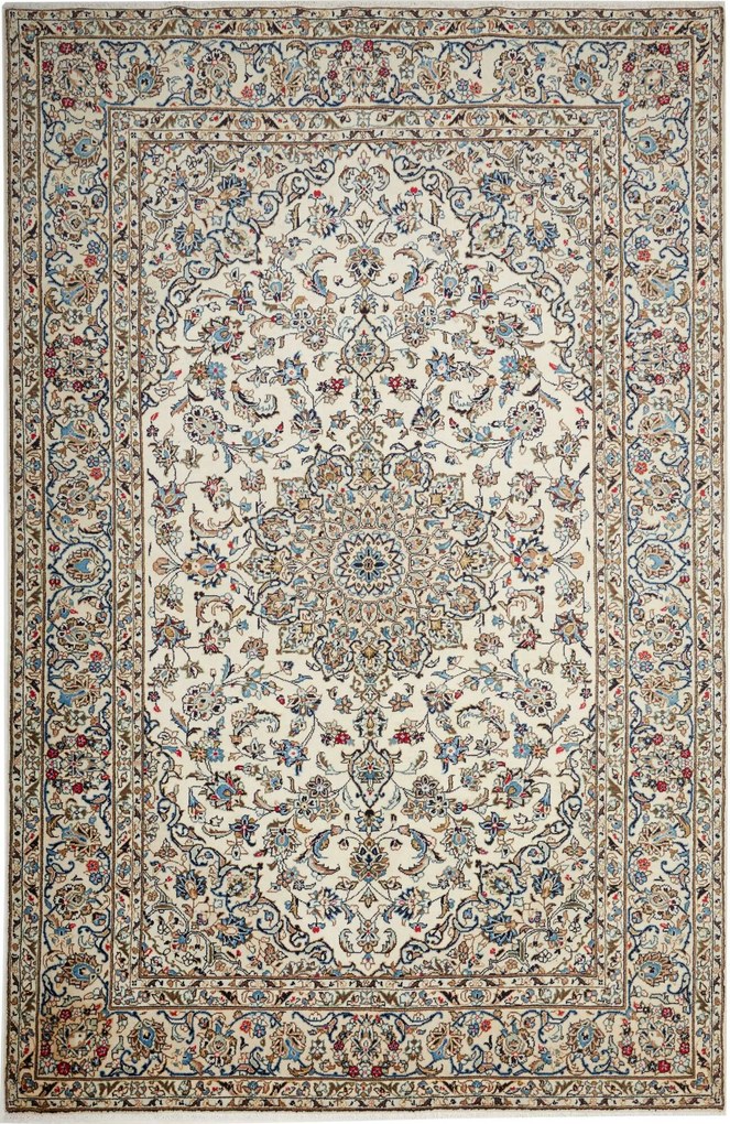 Kashan Tappeto 300 x 190 Beige (Iran) Annodato A Mano