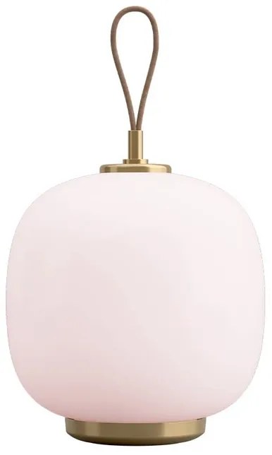 VL45 Radiohus Portable Lampada da Tavolo Brass/Glossy Pale Rose - Louis Poulsen