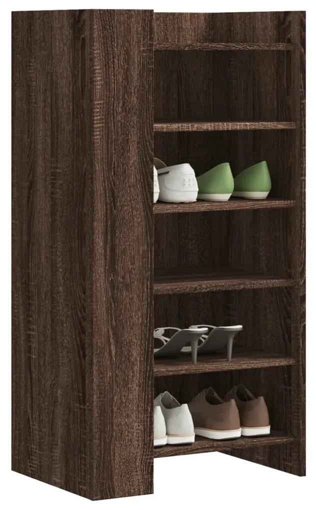 Scarpiera Rovere Marrone 52x37,5x100 Cm İn Legno Multistrato /