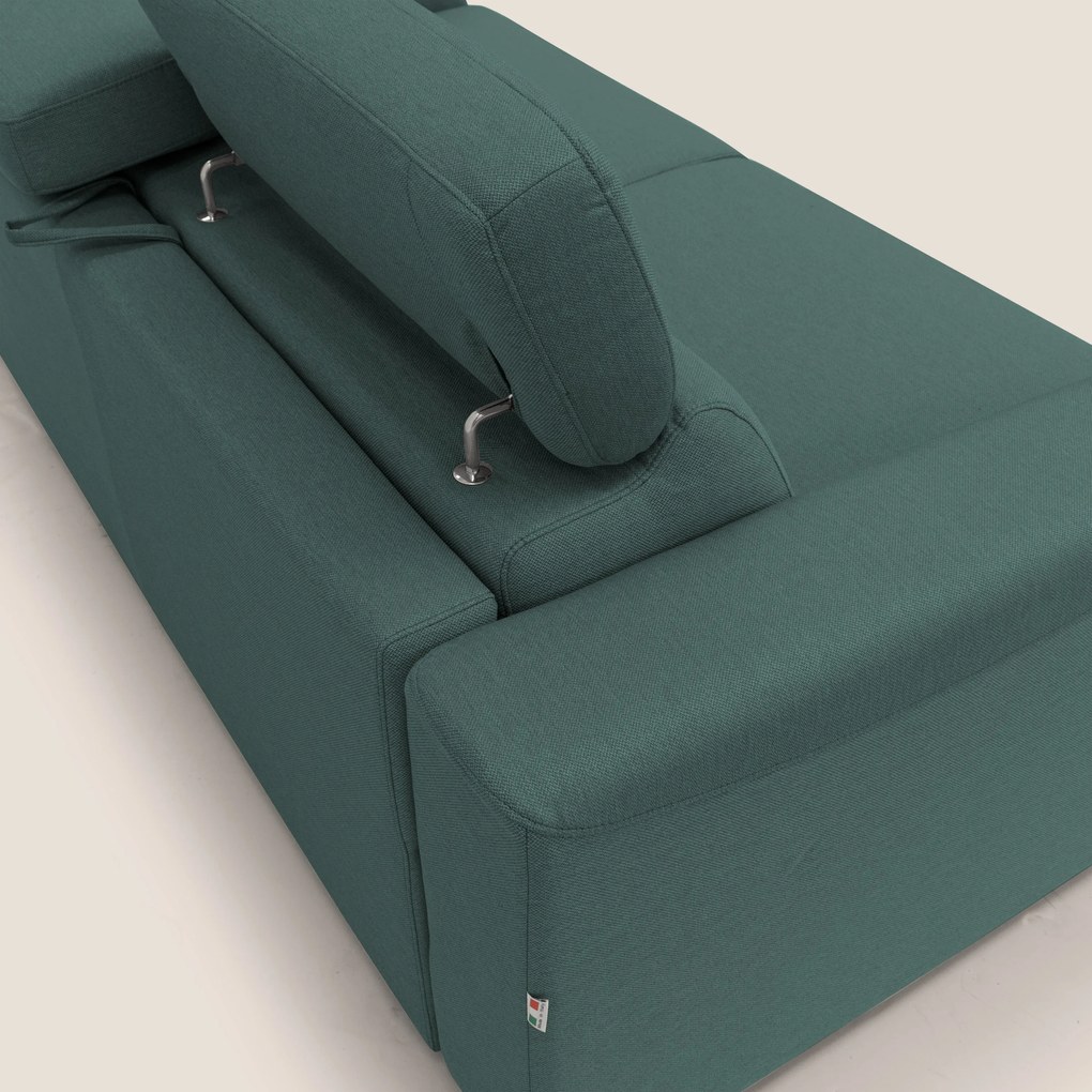 Poseidon divano letto + relax elettrico in tessuto smacchiabile impermeabile T05 rosso