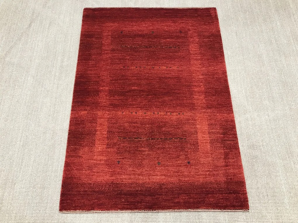 Loribaft Tappeto 110 x 150 Rosso (Iran) Annodato A Mano