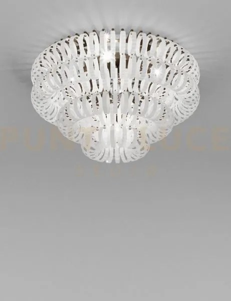 Ecos lampadario da soffitto 90 bianco rigadin bronzo satinato 5 luc...
