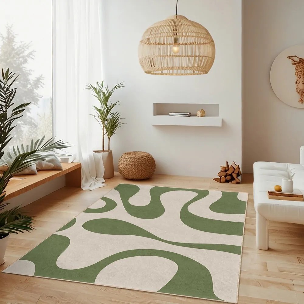 Tappeto verde lavabile 60x100 cm Matcha Latte – Mila Home