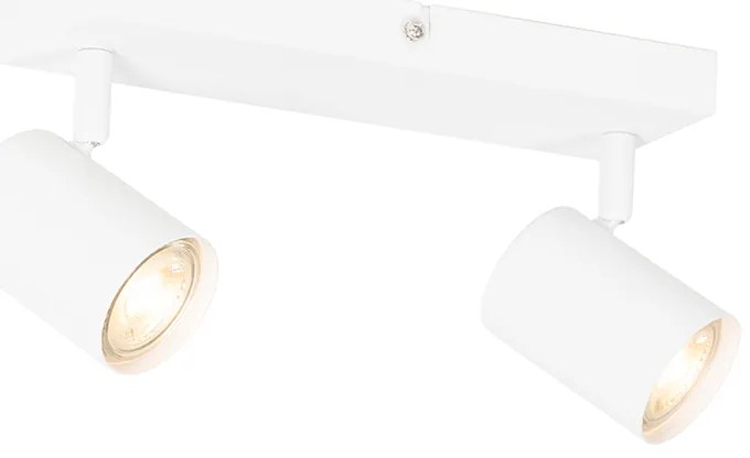 Plafoniera moderna bianca a 2 luci rettangolare regolabile - Jeana