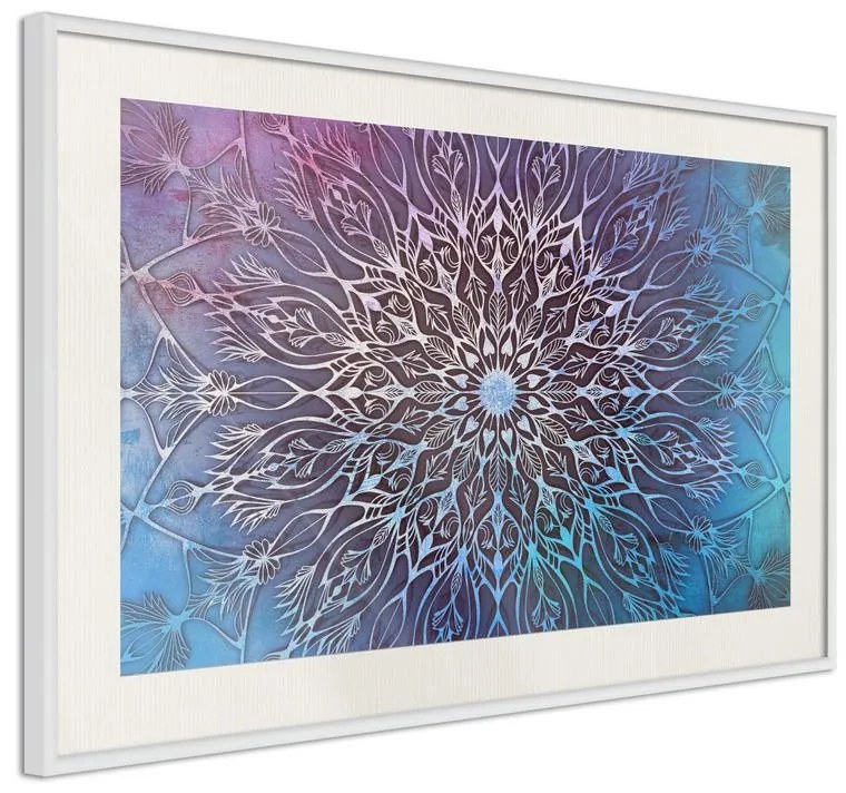 Poster  Blue and Pink Mandala  Cornice Quadri Cornice nera con pass-partout, Larghezza x Altezza Home decor 45x30