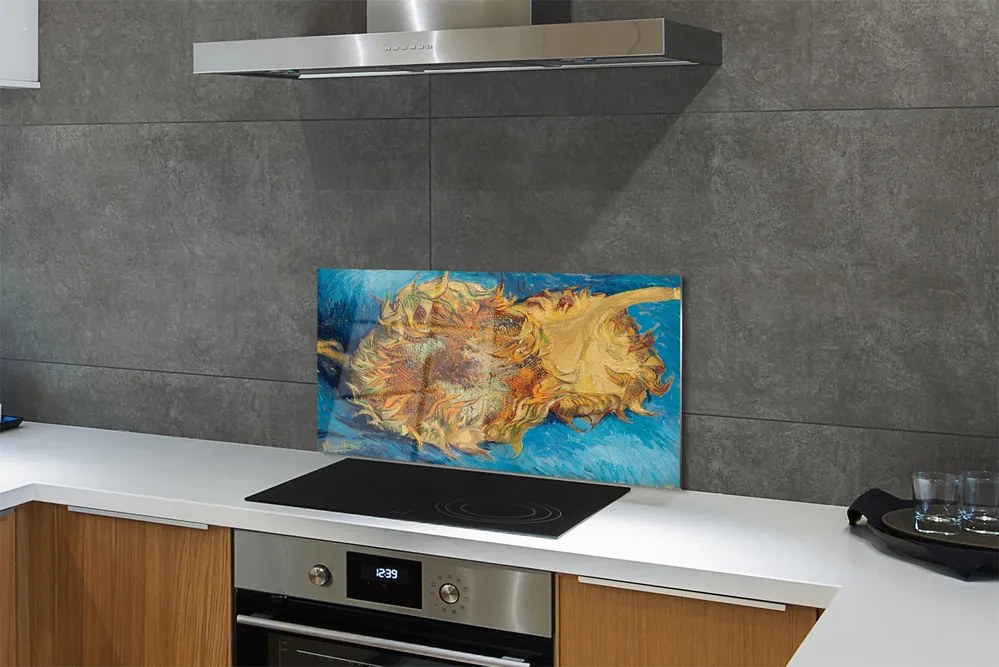 Pannello da cucina Due girasoli recisi (III) di Vincent van Gogh 125x50 cm
