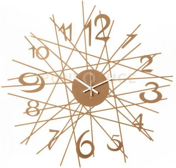 Orologio da parete di design zig zag oro laccato in ferro diametro70cm