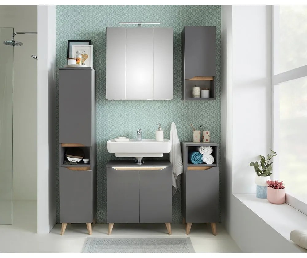 Mobile sospeso grigio sotto il lavabo 60x53 cm Set 357 - Pelipal
