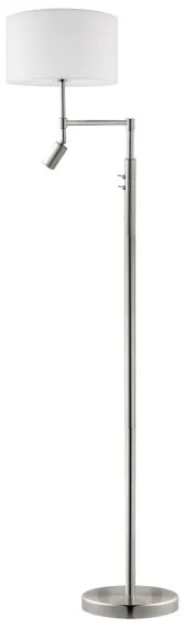 Eglo - Lampada LED da terra TUNJA 1xE27/60W/230V + LED/2,1W diametro 38 cm cromo/bianco