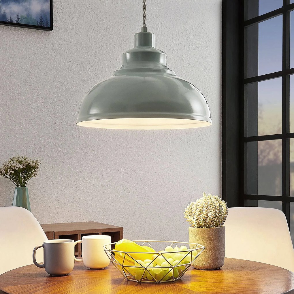 Lampada a sospensione Albertine Lindby, dimmerabile, Blu, Soggiorno / Sala da pranzo, Metallo, Vintage, Lampada a sospensione