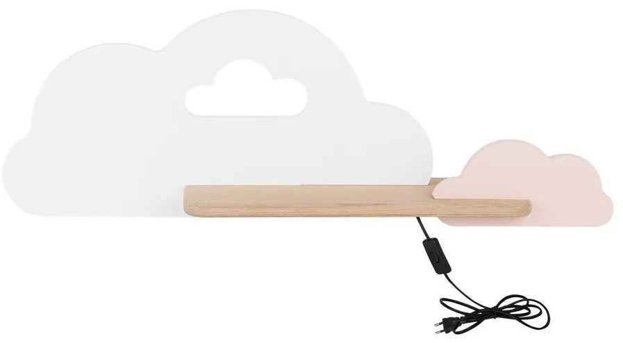 Applique LED per bambini con mensola CLOUD LED/5W/230V bianco/rosa