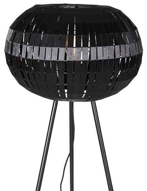 Lampada da terra moderna a treppiede nera - Zoë