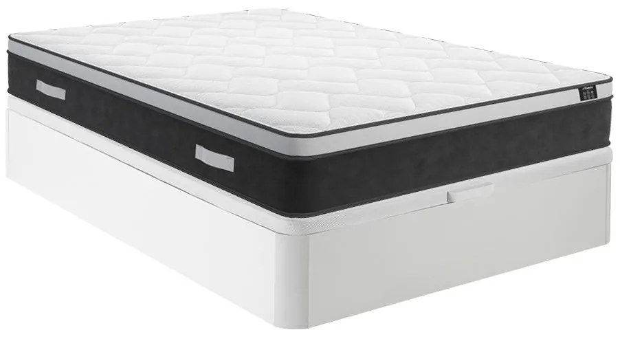 Set 160x200cm Rete vano Bianco + Materasso ibrido molle insac. e memory foam sp.25cm - ASTRIA Art Collection di YSMÉE