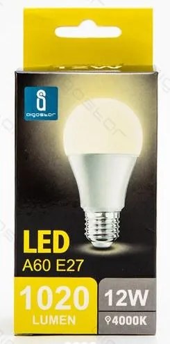 LED A5 A60 BIG ANGLE E27 12W/COLOR BOX 4000K 1020lm 230V D60*H109mm