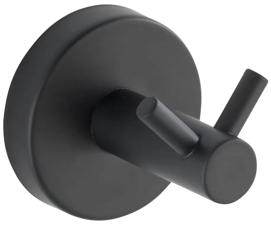 Gancio a parete in acciaio inox nero opaco Bosio - Wenko