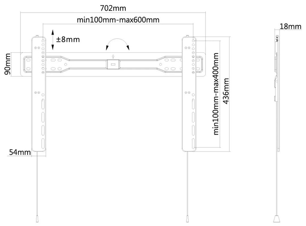 Supporto TV Neomounts LED-W600BLACK 75" 37" 35 kg