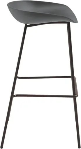 Sgabello in polipropilene Grigio Scuro con struttura in metallo - AGE 2 pezzi