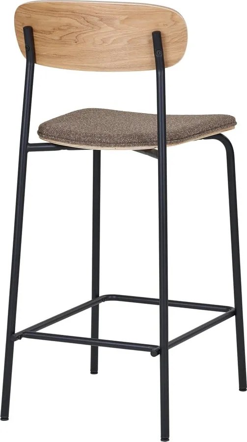 Sgabello da bar nero/marrone con effetto frassino impilabile (altezza della seduta 66 cm) Estepona – House Nordic