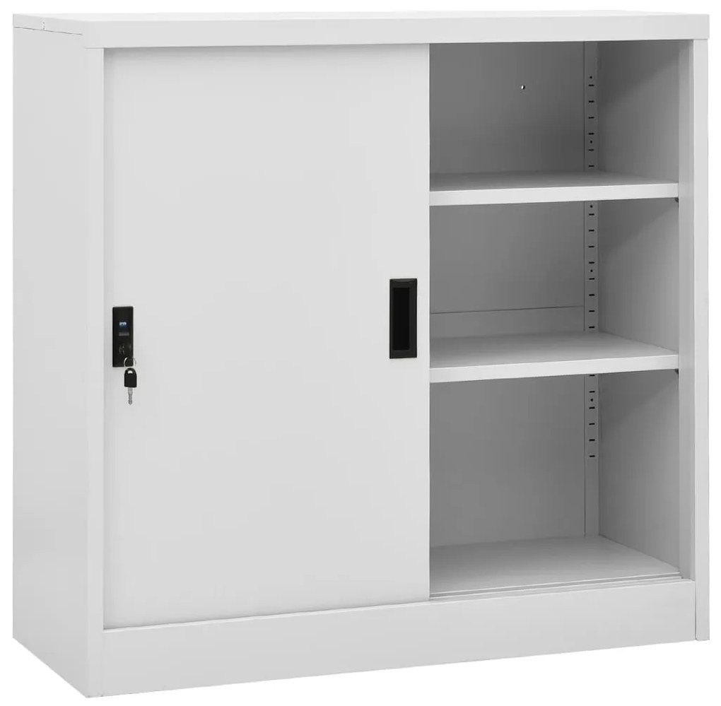 Armadio Ufficio Anta Scorrevole Grigiochiaro 90x40x90cm Acciaio /
