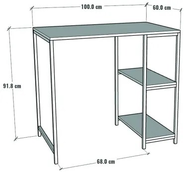 Mobile Coprilavatrice Stile Industrial 100x60x90 Con Ripiani Laterali Ida Bianco