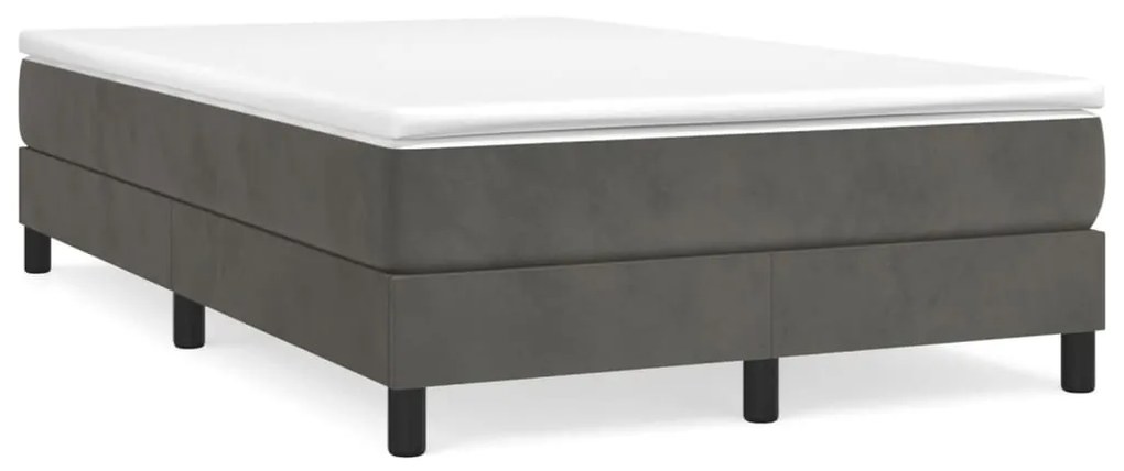 Giroletto A Molle Con Materasso Grigio Scuro 120x190 Cm Velluto /