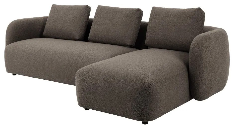 Divano angolare grigio-marrone in tessuto bouclé (angolo destro) Imola - Bonami Selection