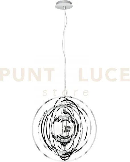 Lampadario a sospensione club cromo 1 luce attacco e27 50x50x120cm ...