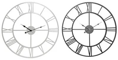 Orologio da Parete Home ESPRIT Bianco Nero Metallo 60 x 3 x 60 cm (2 Unità)