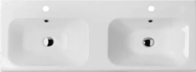 Lavabo a incasso rettangolare LIN73 L 141 x H 17 x P 51.5 cm in ceramica bianco opaco