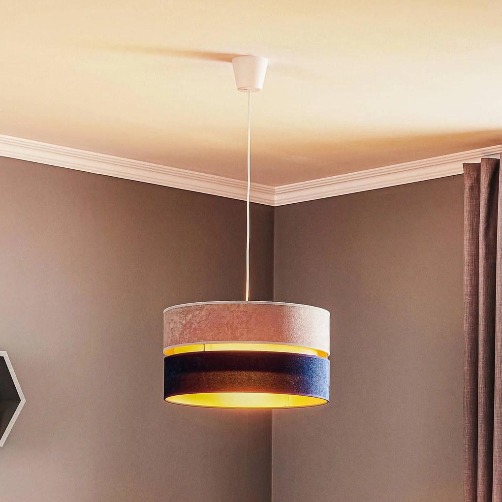 Duolla Lampada a sospensione Duo blu navy/grigio/oro Ø40cm 1 lampada