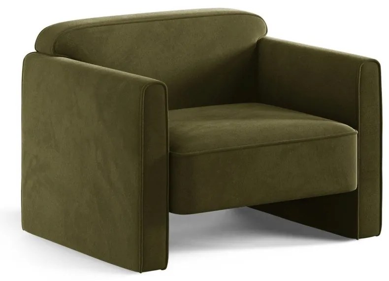 Poltrona verde con rivestimento in velluto Abby – Micadoni