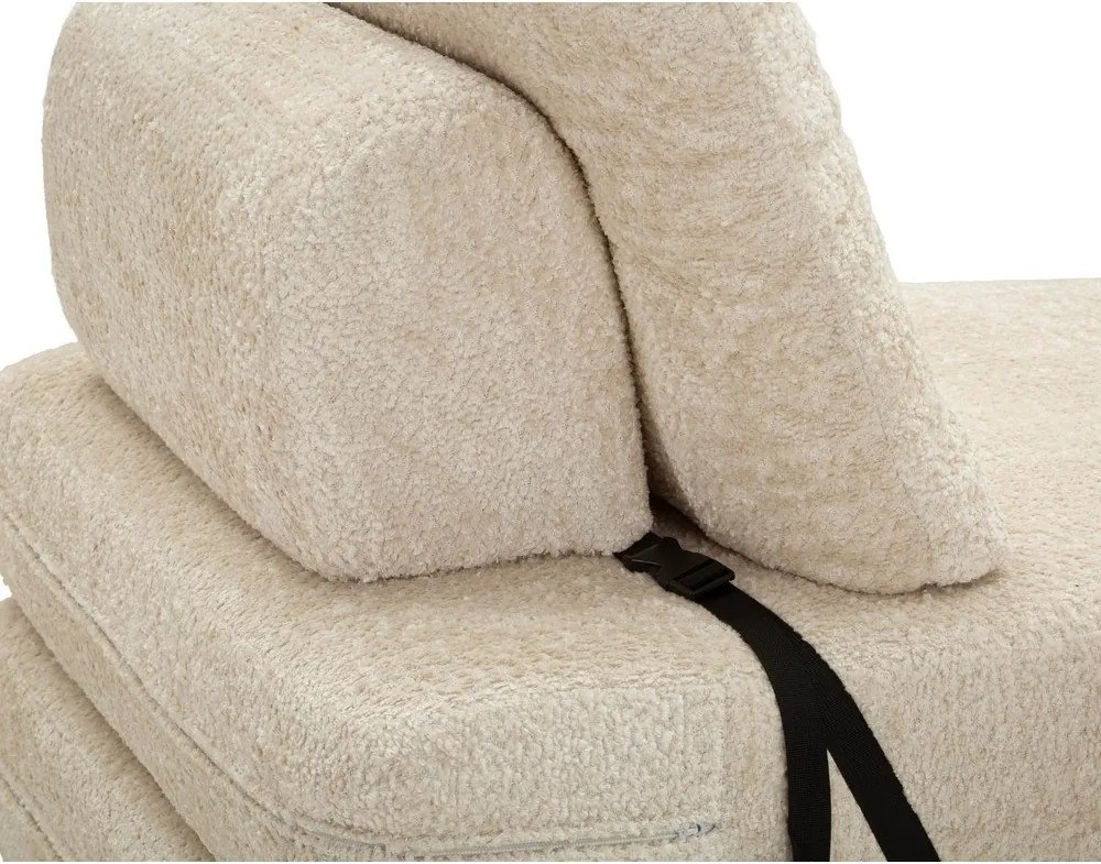 Poltrona bianca allungabile con rivestimento in bouclé Faster – Mauro Ferretti