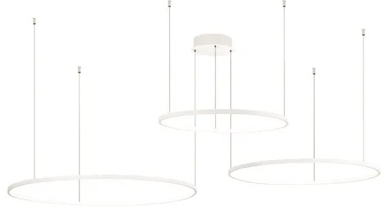 Lampada a sospensione a Led SOEL 3 Luci in metallo verniciato 200 cm BIANCO