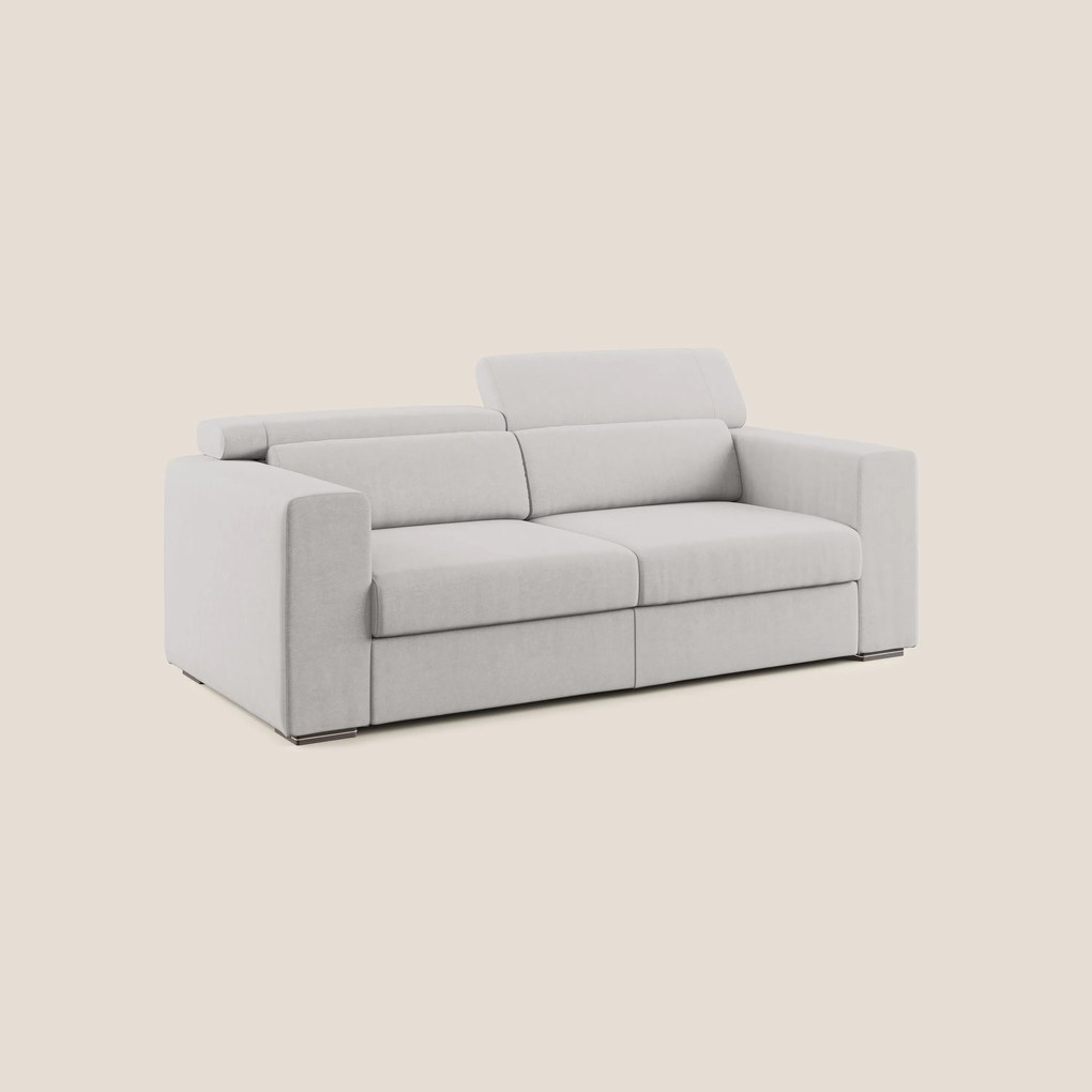 Vegas divano con poggiatesta reclinabili in microfibra smacchiabile T11 grigio chiaro
