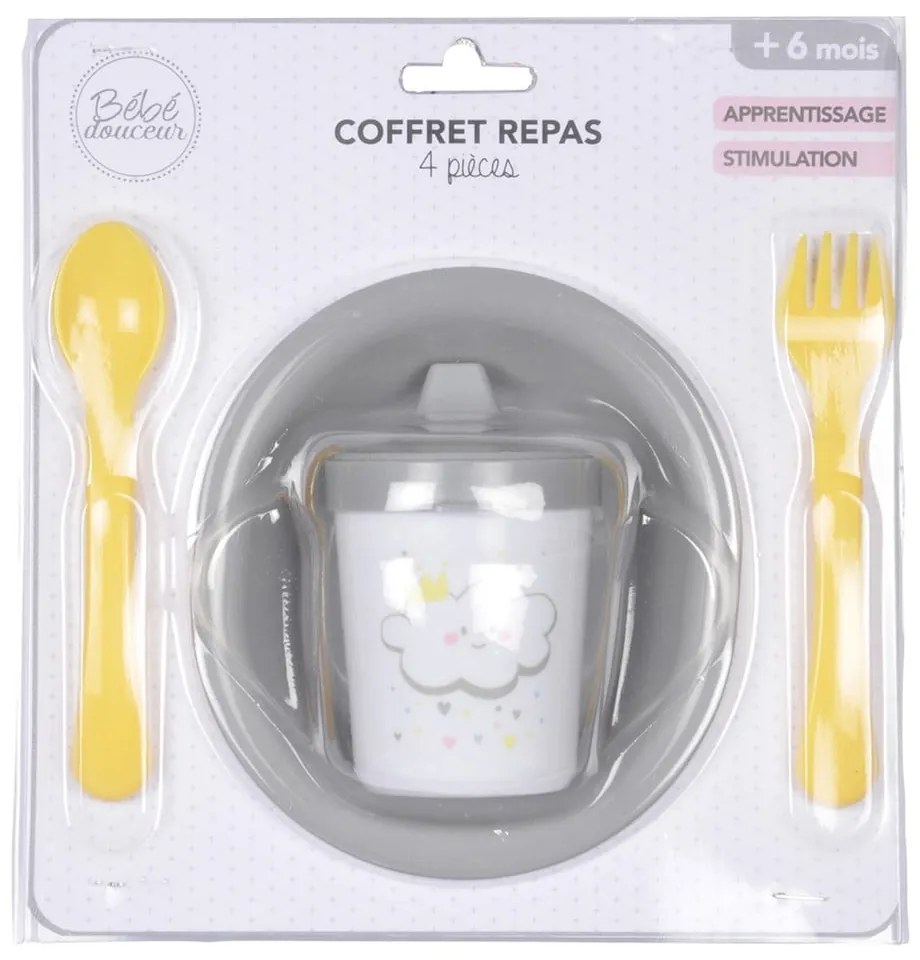 Set da pranzo per bambini in plastica 4 pz Cloud – Bébé Douceur