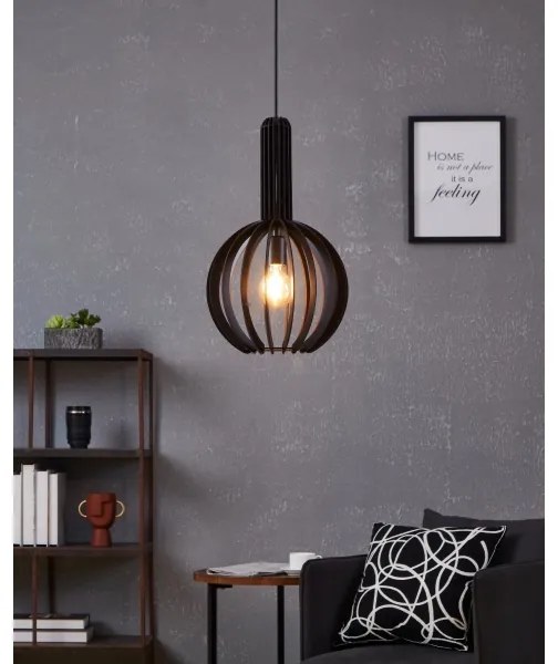 Eglo 900153 - Lampadario a sospensione con filo VELASCO 1xE27/40W/230V diametro 31 cm nero