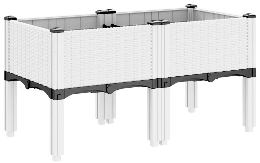 Fioriera da Giardino con Gambe Bianco 80x40x42 cm in PP