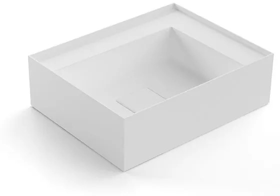 Antonio Lupi Graffiom45 Lavabo 45x35 H 13 Cm Con Piletta A Scarico Libero In Flumood Bianco