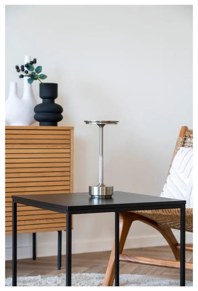 Lampada da tavolo LED argentata (altezza totale 28,5 cm) Lyneham – House Nordic