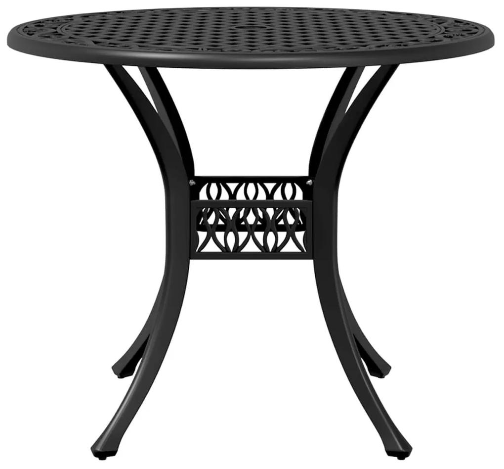 Tavolo da giardino nero Ø90x75 cm in alluminio pressofuso