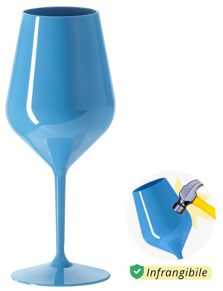 Calice vino in tritan 470 ml blu