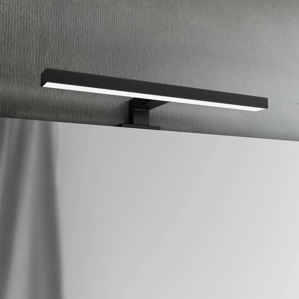 Lampada LED da Specchio 30cm Nera 4W - Doppia Installazione Colore Bianco Freddo 6.000K