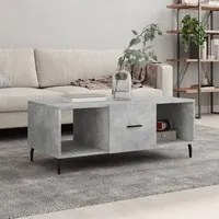 Tavolino Salotto Grigio Cemento 102x50x40 cm Legno Multistrato 829320