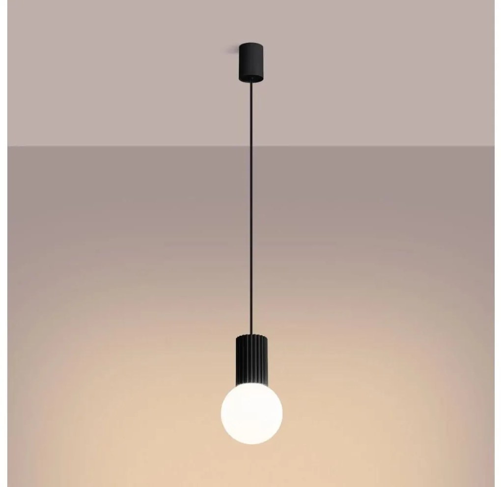 Sollux SL.1714 - Lampadario a sospensione con filo HALO 1xG9/8W/230V diametro 12 cm nero