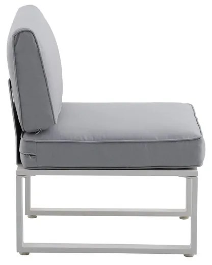 Poltrona centrale con cuscino beige Odyssea NATERIAL, struttura in alluminio seduta in textilene bianco, L 64 x H 31.5 x P 63.5 cm