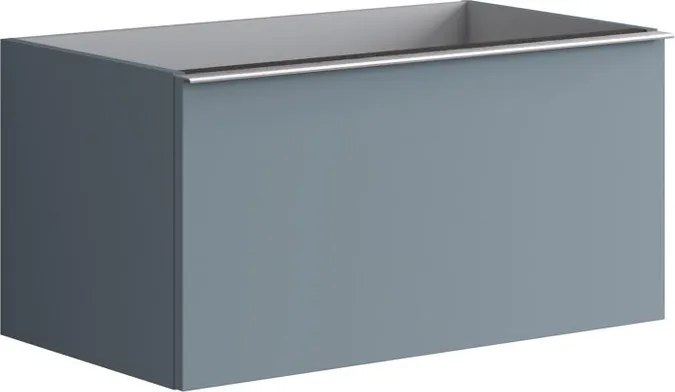 Mobile da bagno da fissare sotto lavabo L 80 x H 40 x P 45.5 cm indaco laccato, 2 cassetti Pixel plain