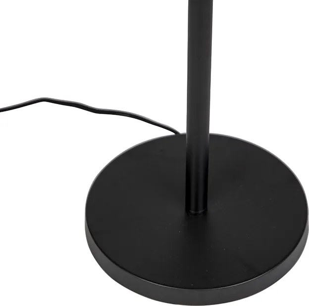 Lampada da terra moderna nera con paralume bouclé beige 50cm - Simplo